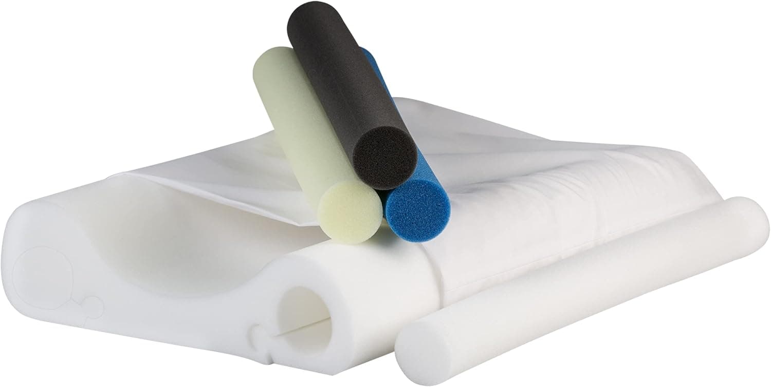Core Products Double Core Select Foam Cervical Support Pillow, 4 Interchangeable Orthopedic Support Rolls & Pillowcase Included