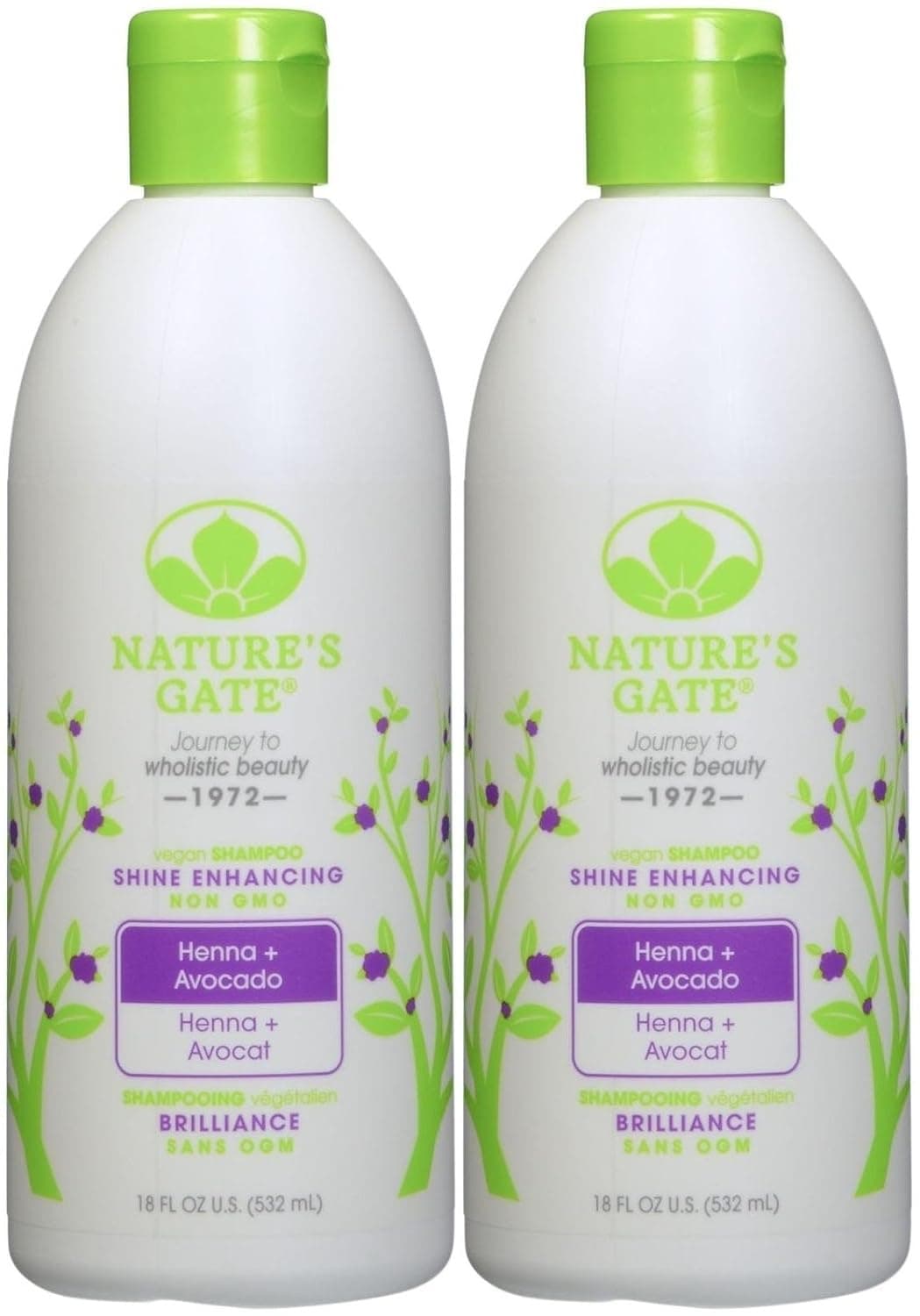 Nature's Gate Henna Shine Enhancing Shampoo (Henna + Avocado) - 18 oz - 2 pk