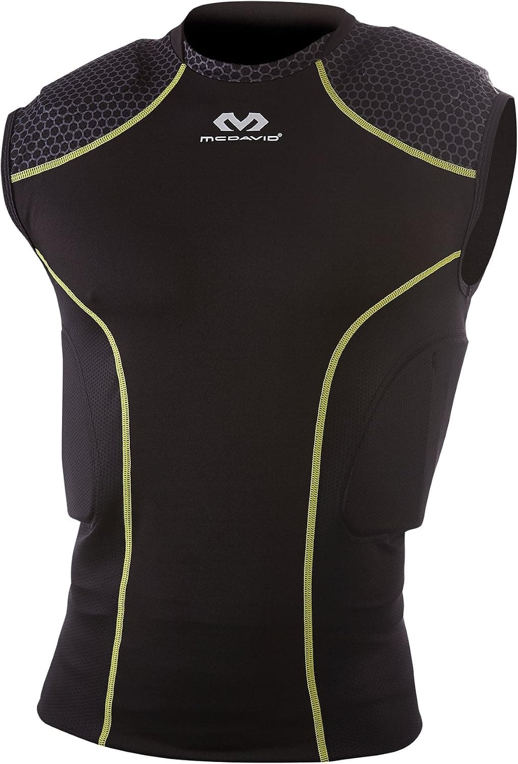 McDavid Rival Compression Padded Shirt. 5-Pad Protection for Shoulders, Ribs and Spine. For Football, Lacrosse, Hockey and more. Youth and Adult.