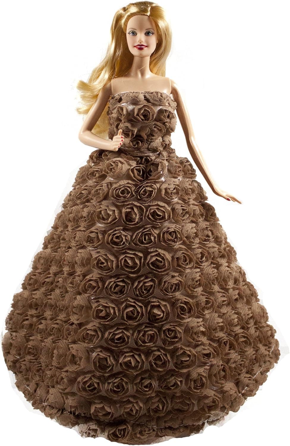 Luckakuck Brown Sweetheart Floral Gown Covered with Roses for 11.5 inches Dolls