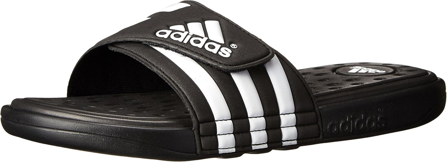 adidas Unisex Adissage Cloudfoam Slides Sandal, Black/White/Black, 5 US Men