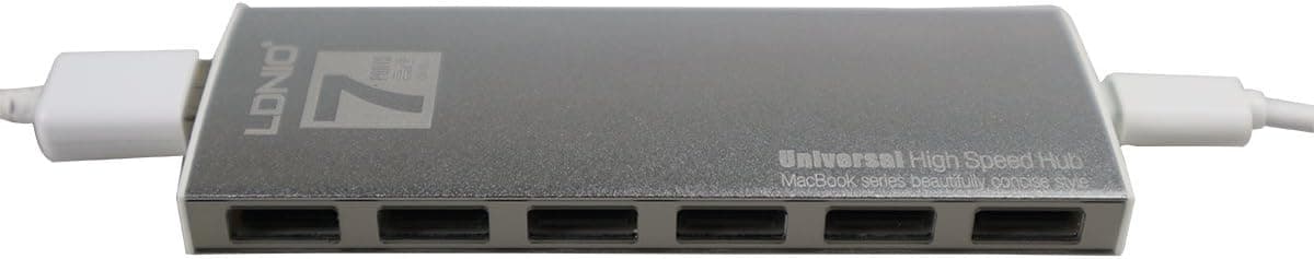 Usb Hub,SOHOU Ultra Slim 7-Port USB 2.0 Data Hub for Mac Pro, iMac, MacBook Air, MacBook Pro,Mac mini Mac or PC Desktop, Macbook Pro, Mac Mini or Any Notebook, Mini Hub (silvery L)