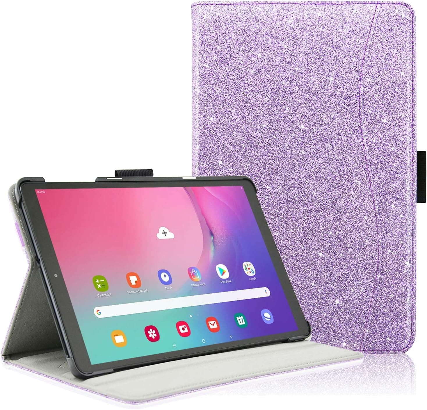 ACdream Galaxy Tab S5E 10.5 Case, Multiple Angle Viewing with Pocket Business Cover Case for Samsung Galaxy Tab S5E 10.5 SM-T720/T725, Glitter Purple