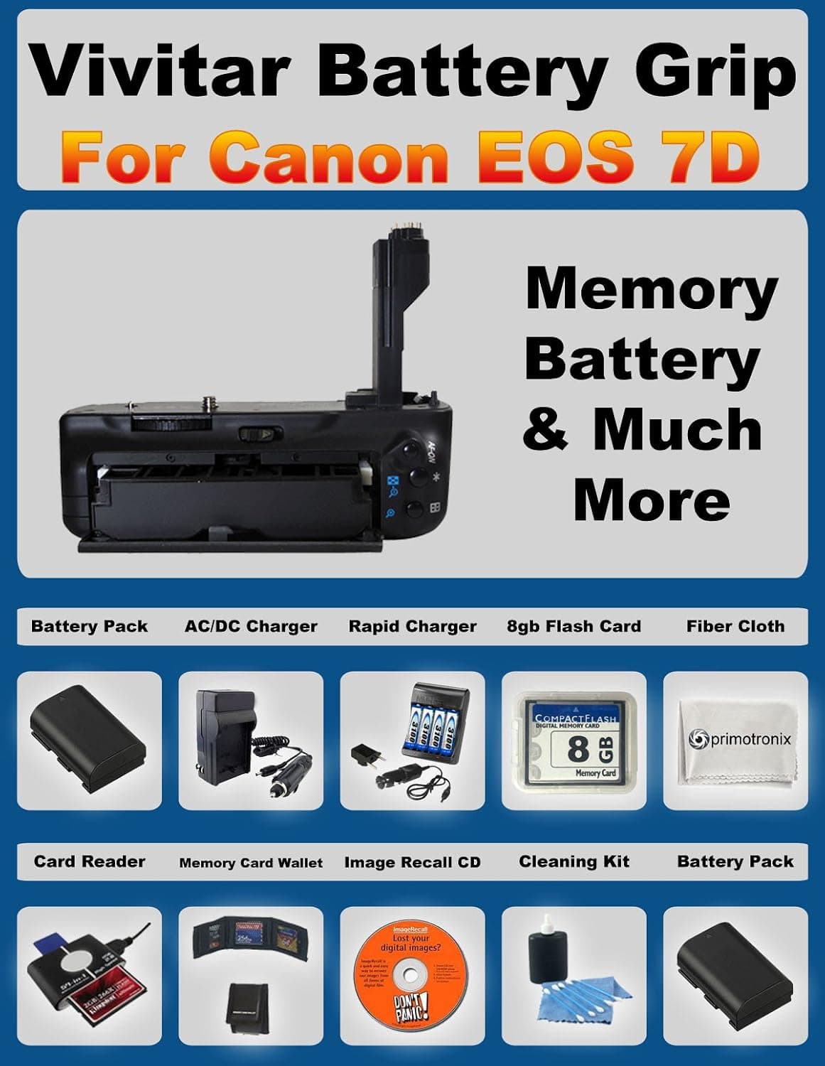 Vivitar VIV-PG-7D Deluxe Power Grip fits Canon EOS 7D