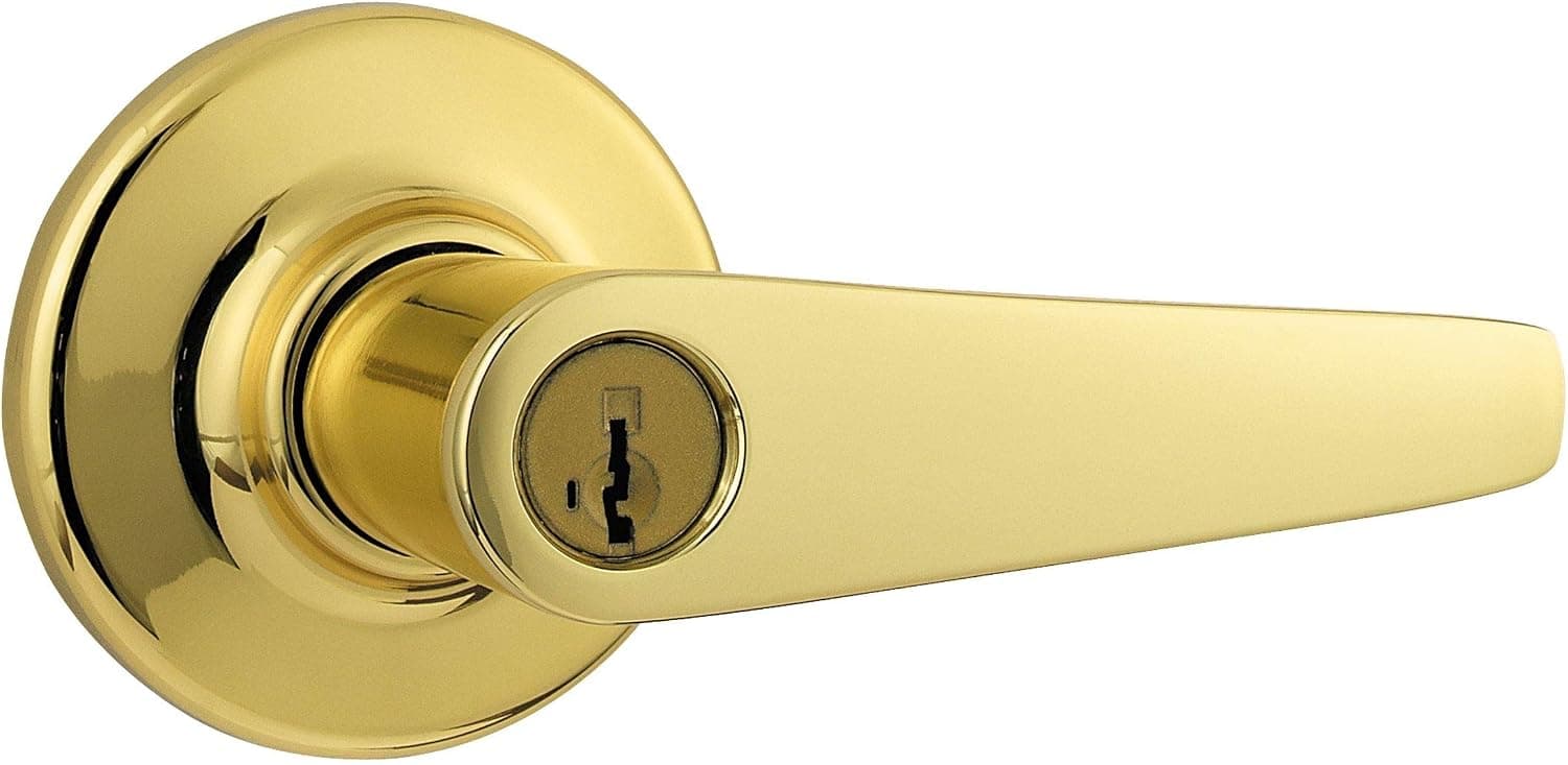Kwikset 405DL 3 SMT RCAL RCS 90830-228 Delta Keyed Entry Lever Featuring Smart Key, Polished Brass