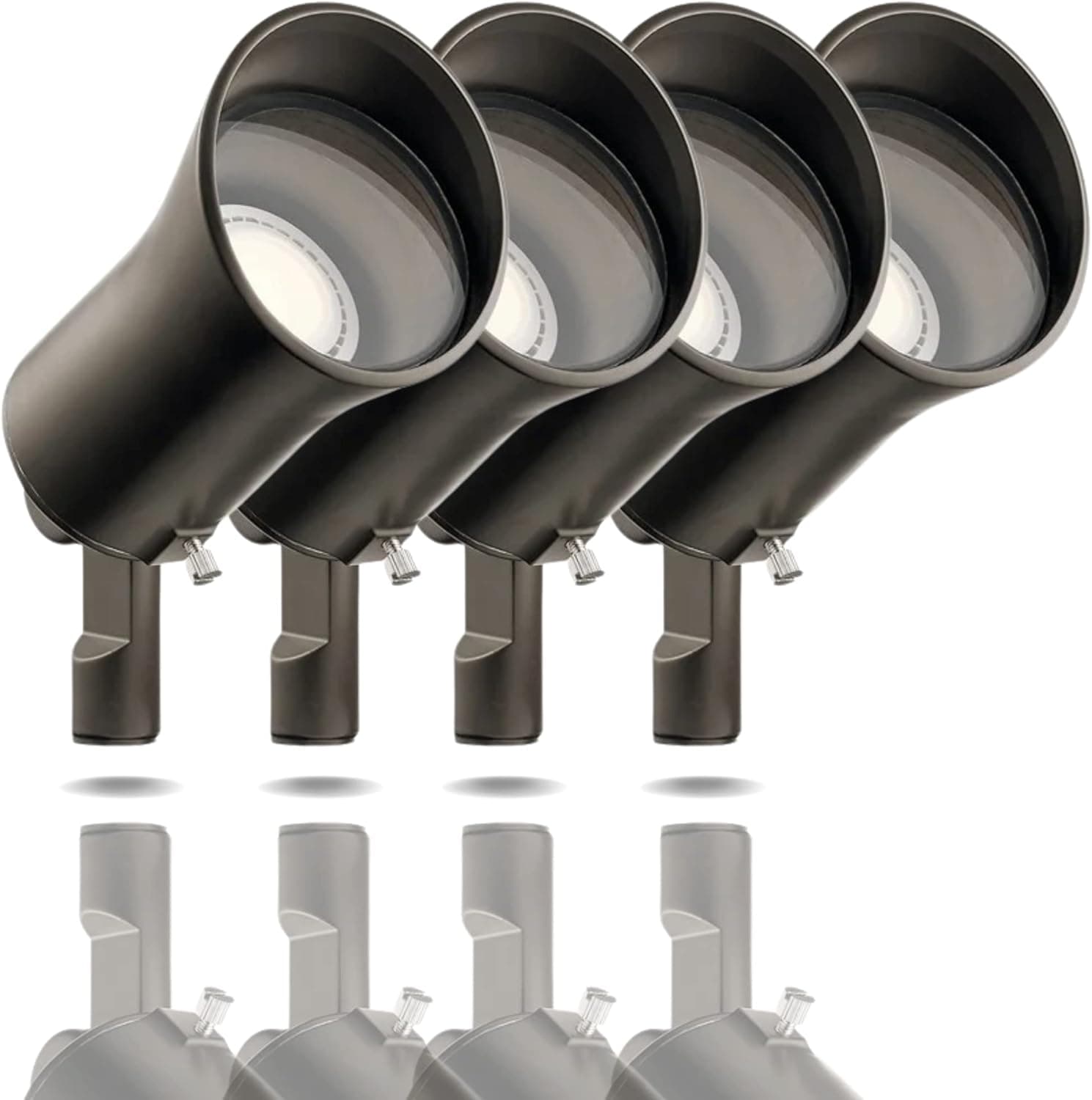 Kichler #28310, Landscape Lighting Accent Lights Wall Wash Lights, Showscape Collection LED MR 16 Spotlight 30 Degrees Spread Olde Bronze; 5 Watt, 30-Degree Lamp and Connectors Included (4 Pack)