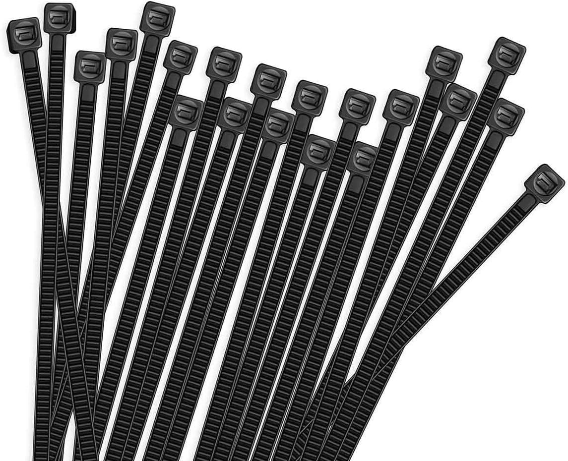 HMROPE 100pcs Cable Zip Ties Heavy Duty 8 Inch, Premium Plastic Wire Ties with 50 Pounds Tensile Strength, Self-Locking Black Nylon Tie Wraps for Indoor and Outdoor