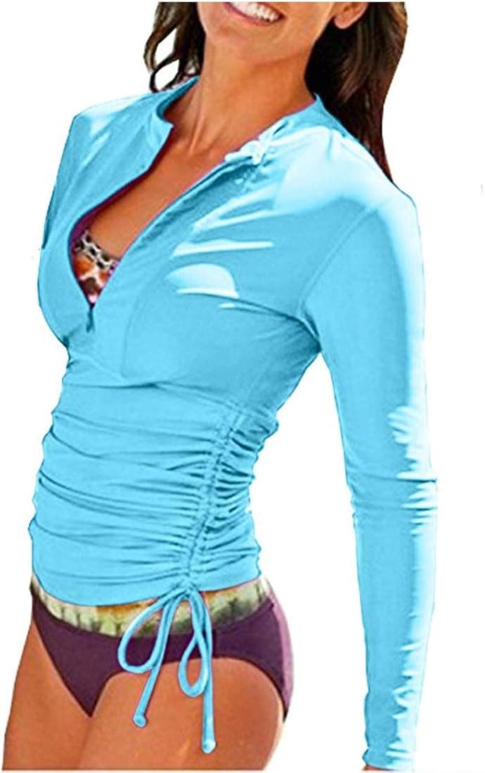 YYHUI Women's UPF 50+ Sun Protection Long Sleeve Swimsuit Zip Top Guard Wetsuit Swimsuit
