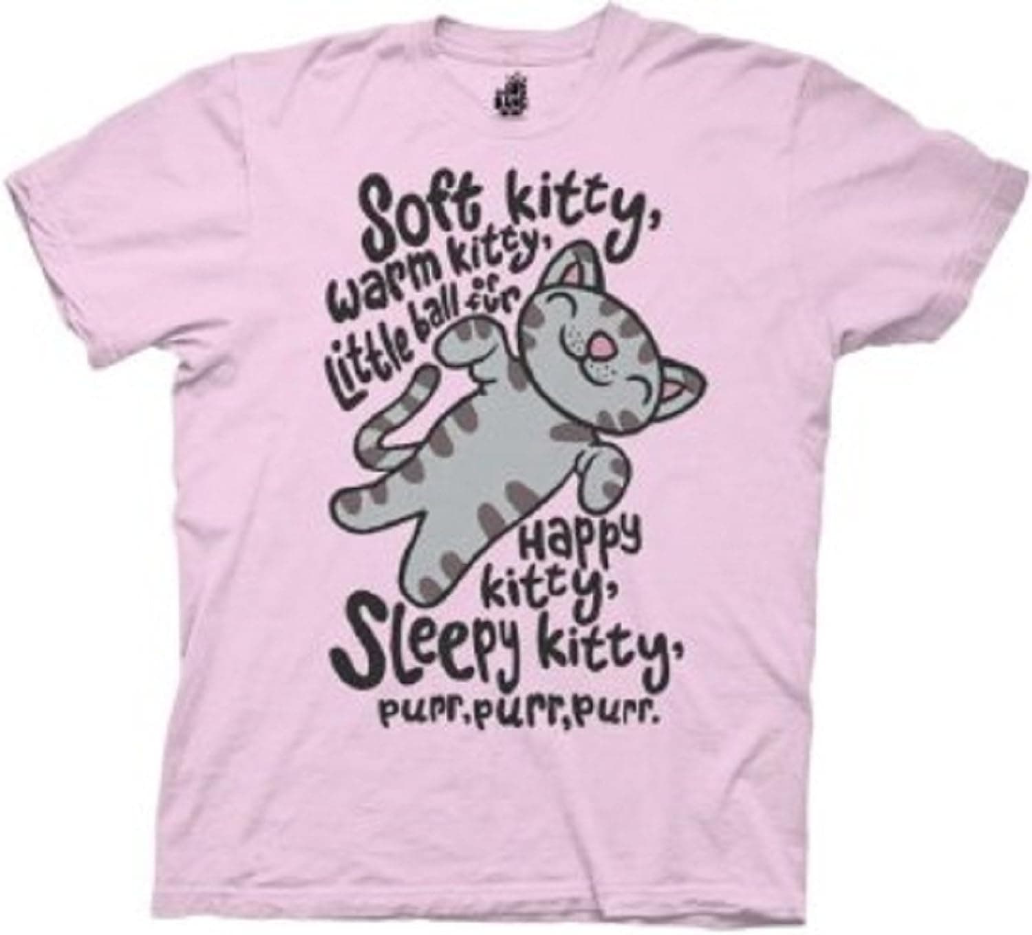 Big Bang Theory Soft Kitty Adult Tee T-Shirt (2XL, Light Pink)