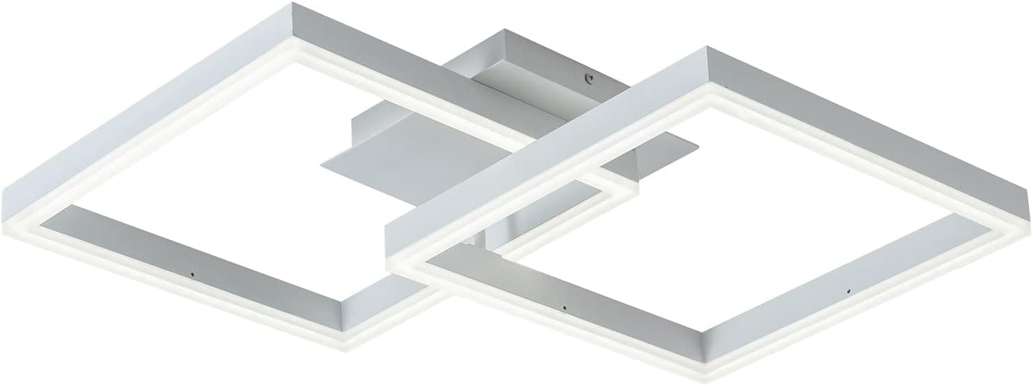 MAYNA Modern Chandelier Light Fixture Led Ceiling Light Semi Flush Mount Ceiling Light Fixture Square Aluminum Ceiling Lamp for Bedroom Living Room Dining Room Bathroom Kitchen Hallway Foyer(White)