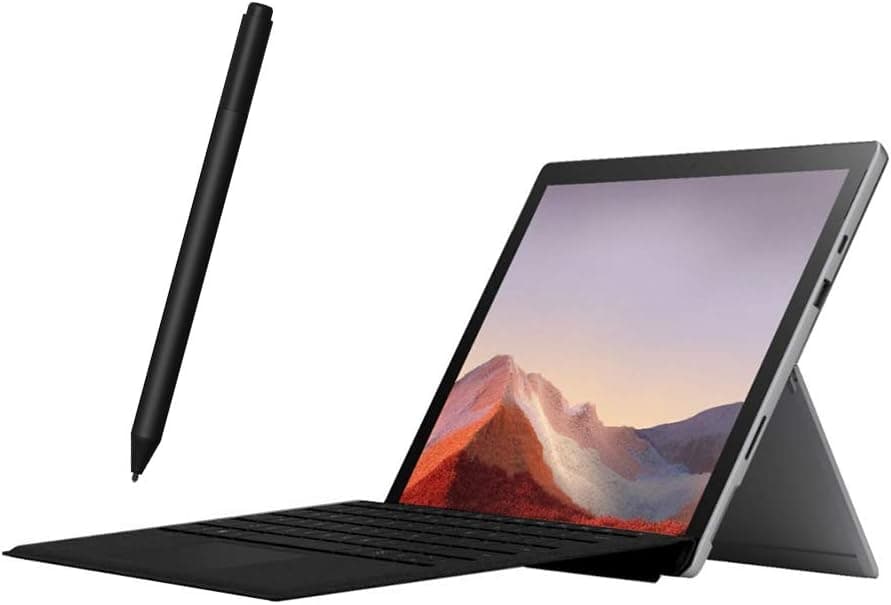 Microsoft Surface Pro 7 2 in 1 Touchscreen PC Tablet 12.3" 2736x1824, 10th Gen i3, 4GB RAM, 128GB SSD, 2 Core up to 3.40 GHz, USB-C, Backlit, Webcam, Win 10 w/Fingerprint Type Cover and Surface Pen