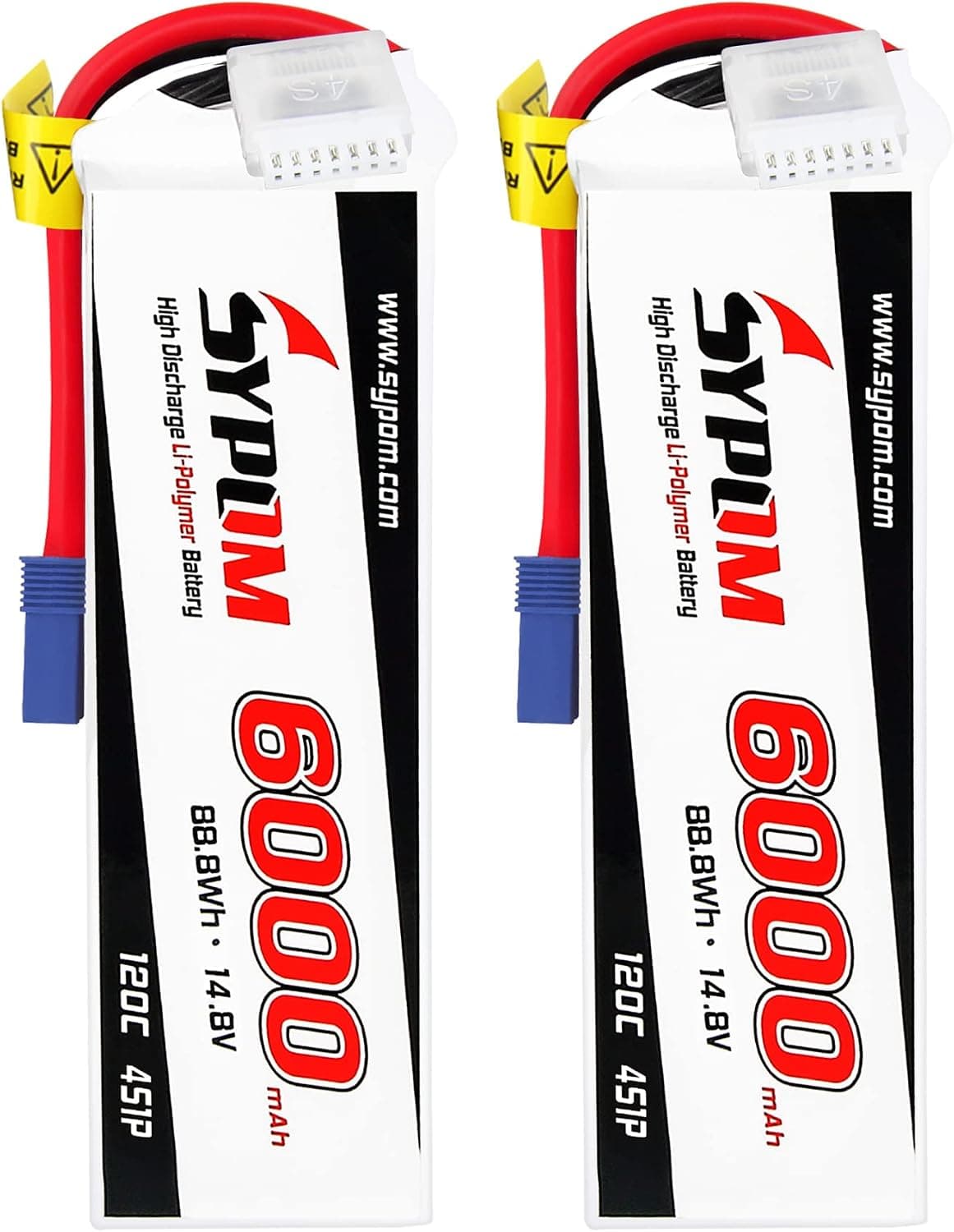 4S Lipo Battery 14.8V 120C 6000mAh Lipos with EC5 Connector for Traxxas X-Maxx,Traxxas 1/10 Scale,E-Revo VXL,ARRMA 1/7 Mojave 4X4,ARRMA 1/5 Outcast 4X4 8S,ARRMA 1/8 KRATON 6S,RC Car/Truck/Helicopter.