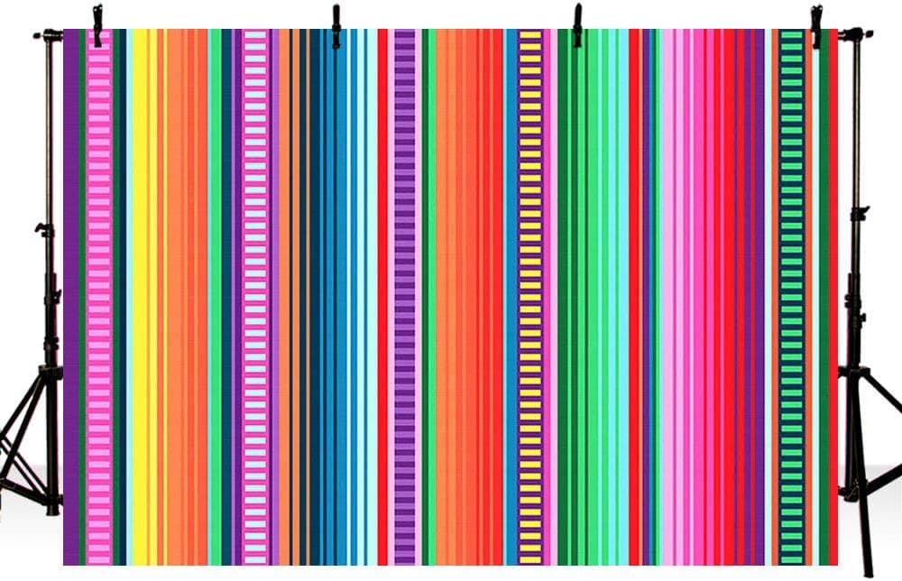 MEHOFOTO Colorful Fiesta Theme Party Mexican Stripes Backdrop Cinco De Mayo Festival Taco Bout Photography Background Cactus Banner Decoration Event Table Banner Photo Booth Background 7x5ft