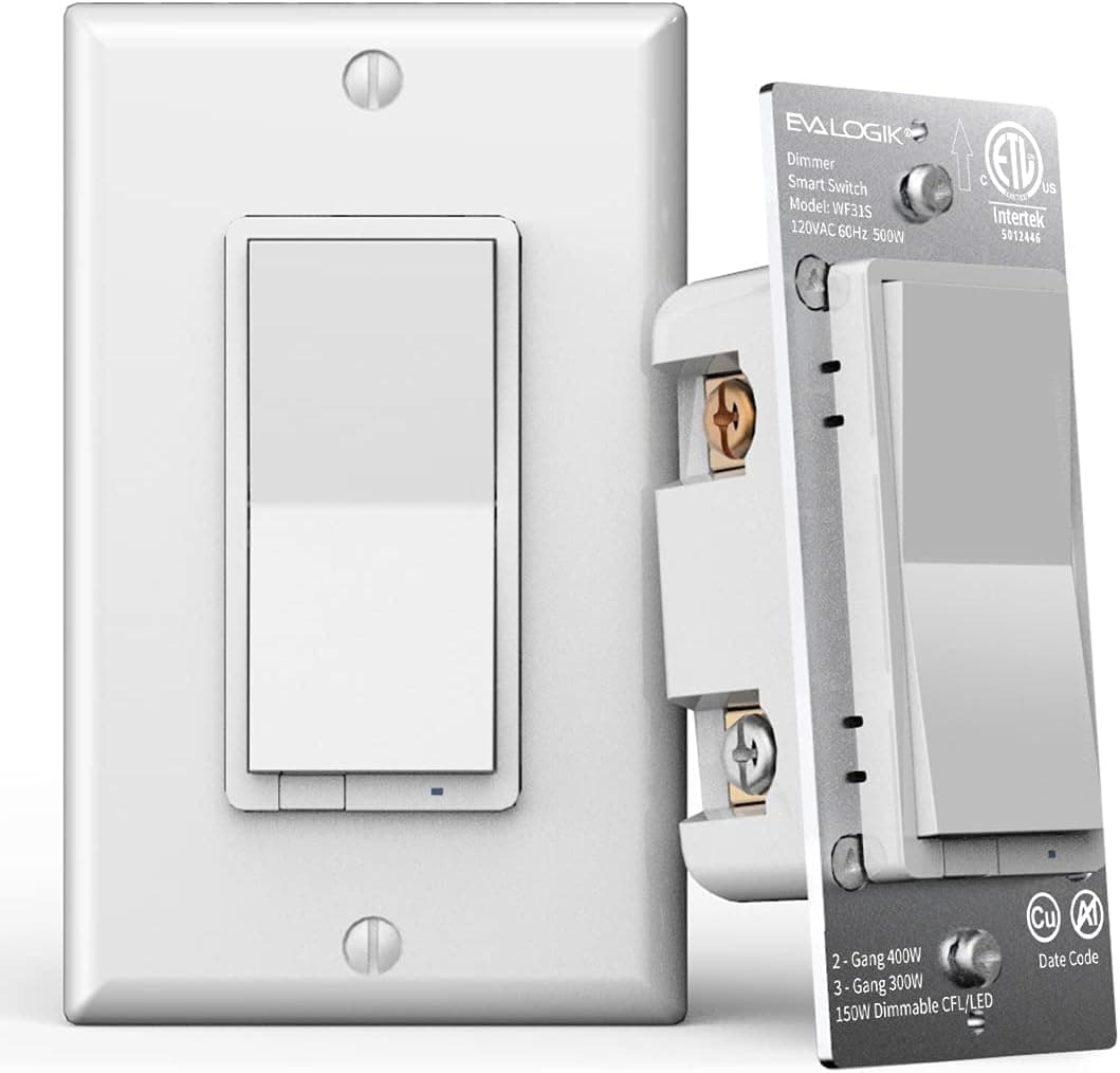 3-Way Smart WiFi Dimmer Light Switch, in-Wall, No Hub Required, Compatible with Alexa and Google Home, ETL and FCC Listed（WF31S）