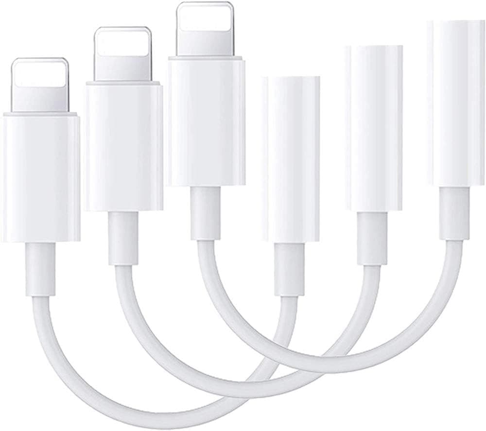 3 Pack Lightning to 3.5 mm Headphone Jack Adapter, Apple MFi Certified iPhone Audio Dongle Cable Earphones Headphones Converter Compatible with iPhone 11/11 Pro/11 Pro Max/SE/X XR XS XS Max 8 7