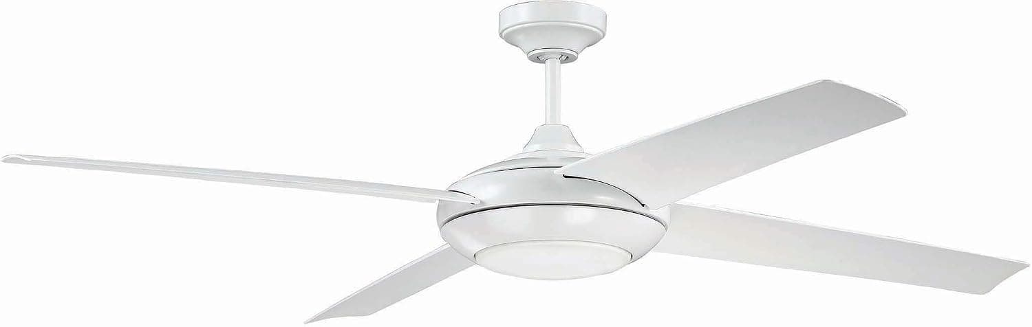 Craftmade MOD60W4 Moderne 60" Ceiling Fan with 22 Watts LED Light Kit and Remote Control, 4 ABS Blades, White