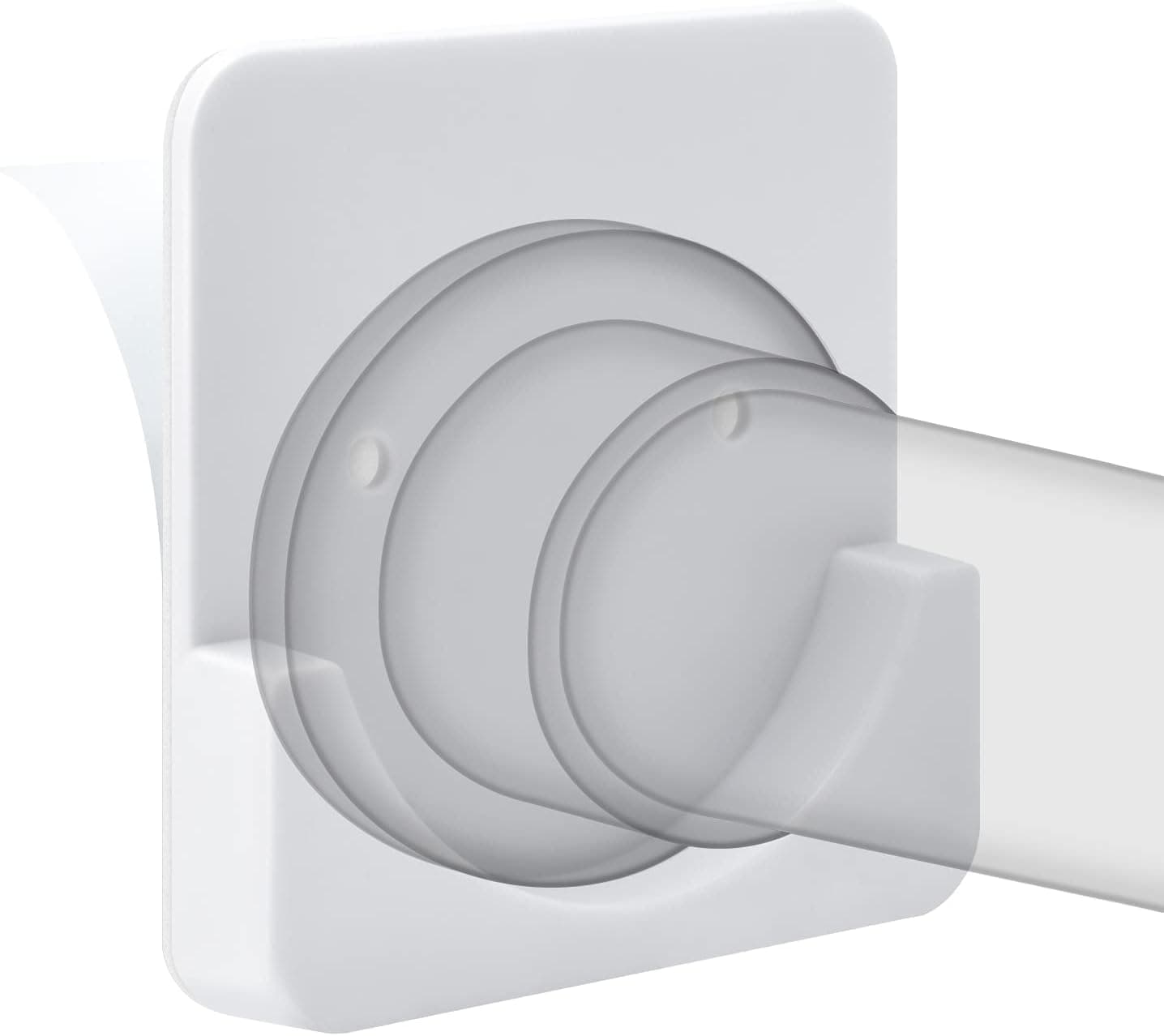 CRAZYBELLY 1 Pair Shower Curtain Rod Holder for Bathroom Self-Adhesive Tension Shower Curtain Rod Brackets No Drilling on Smooth Surface(White)