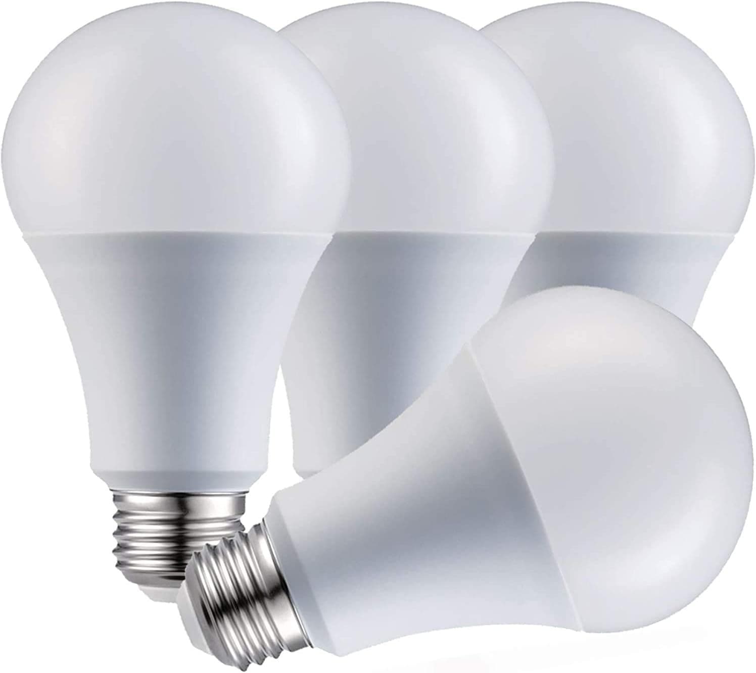 LABORATE LIGHTING A19 LED Light Bulbs - E26, 100W, 1600 Lumens, Bright White 5000K Illumination - Dimmable, Energy Saving Outdoor & Indoor Home, Commercial Lighting - 80+ CRI, 10-Year Life - 4-Pack
