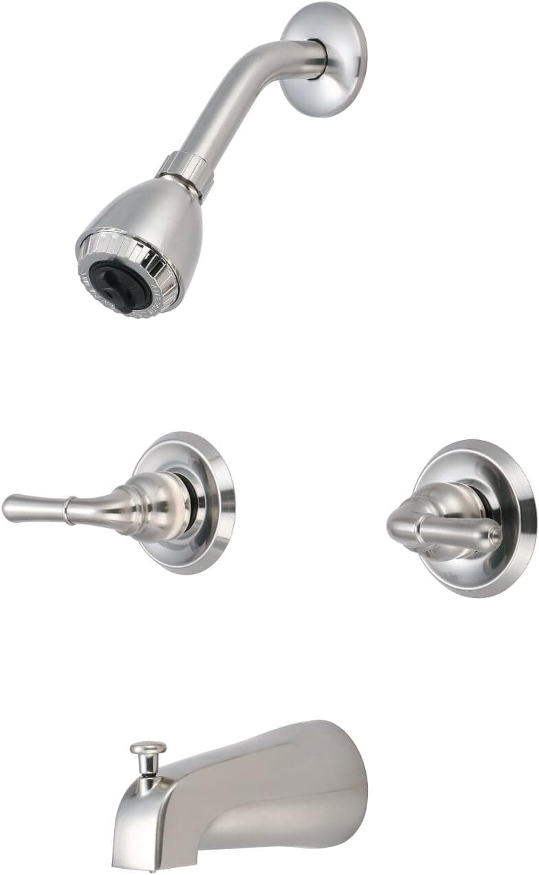 Olympia Faucets P-1230-BN Two Handle Tub/Shower Set, PVD Brushed Nickel Finish
