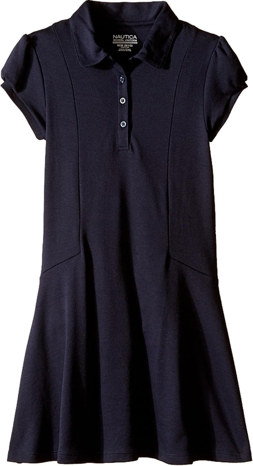 Nautica Girls' School Uniform Short Sleeve Polo Dress