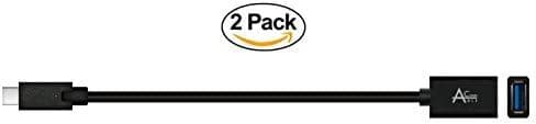 Ableconn USBC2AF2A, 2-Pack, USBC2AF2A USB Type C (USB-C) to USB Type A (USB-A) Female Cable Adapter