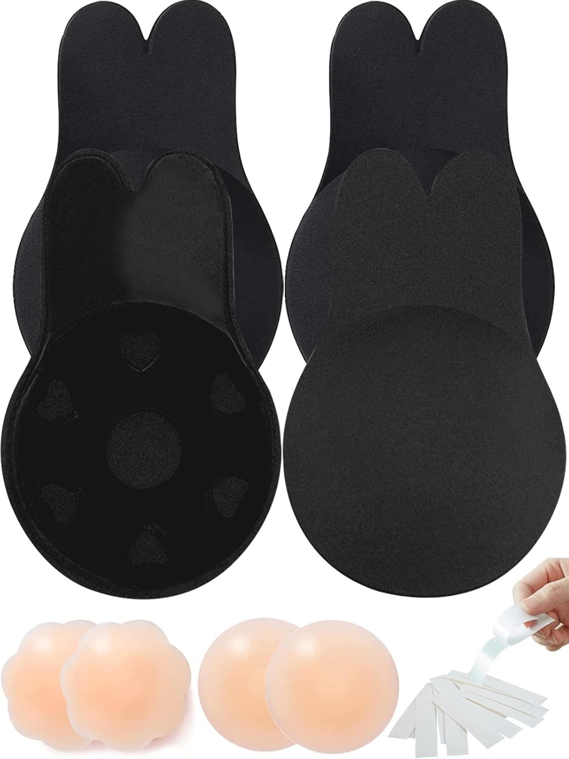2 Pairs Sticky Bra, Backless Strapless Bra, Reusable Invisible Bra, Invisible Lift up Strapless Bra for Big Busted Women