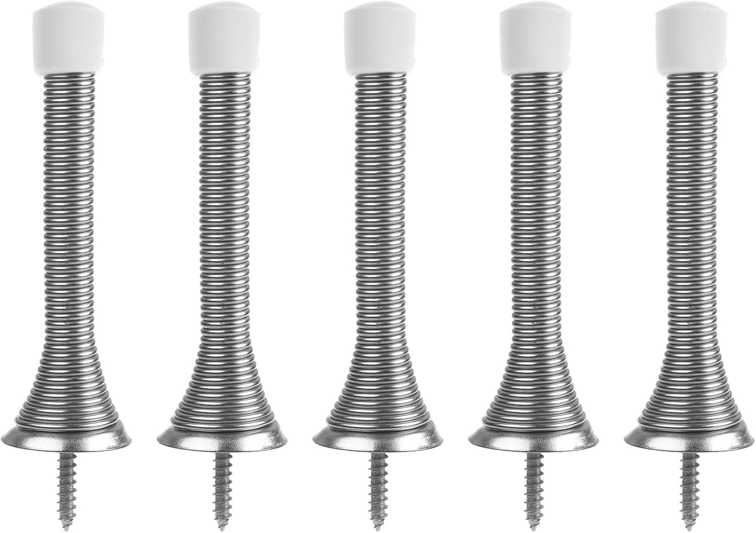 BCP 5pcs 3-1/8 inches Brushed Nickel Flexi Spring Door Stopper