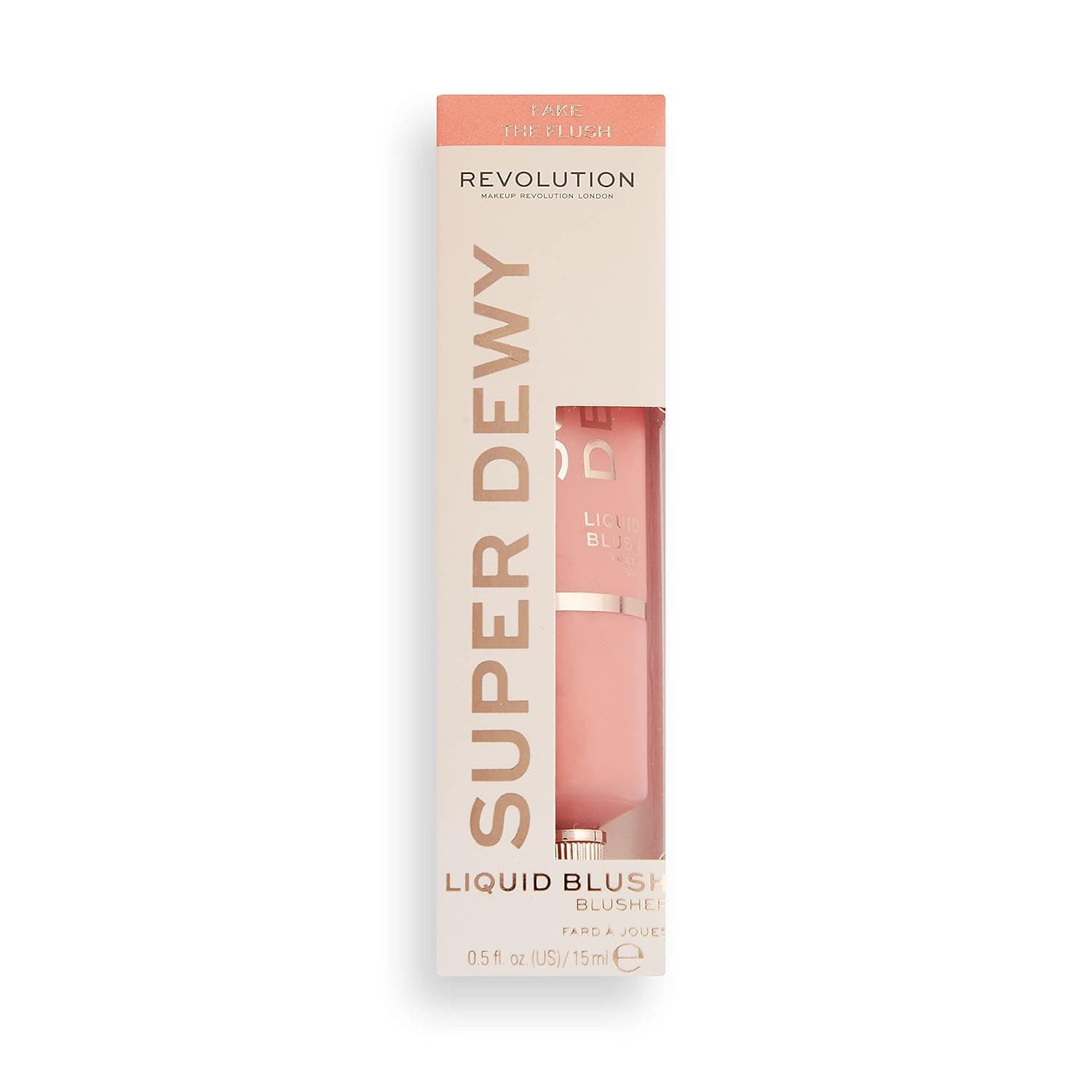 Makeup Revolution Superdewy Liquid Blush, Lightweight Blush Makeup, Highly Pigmented, Vegan & Cruelty Free, Fake The Flush, 0.5fl.oz/15ml