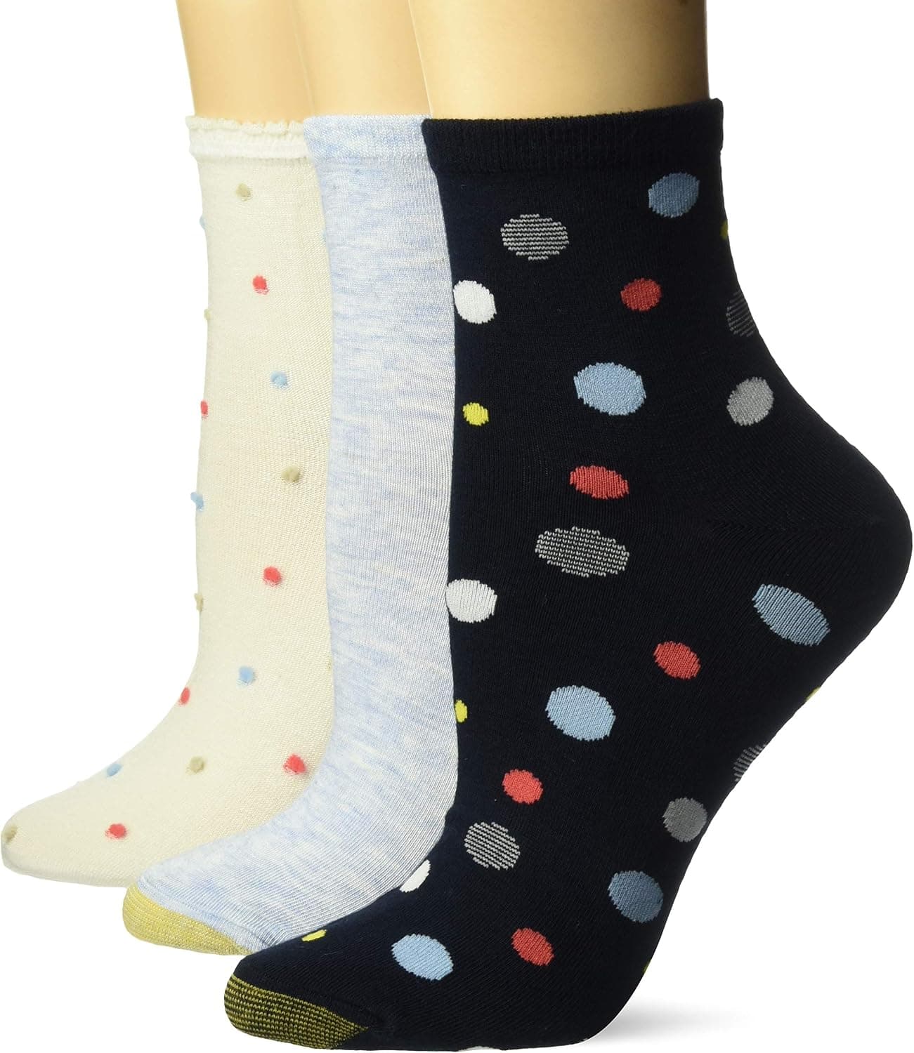 Gold Toe Women's Polka Dots Short Crew Socks