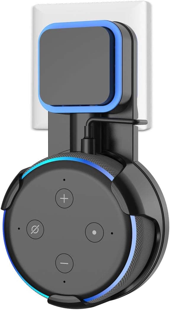 Echo Dot 3rd Gen Wall Mount - Outlet Wall Mount Holder for Echo Dot 3rd Generation, Built-in Cable Management ，A Space-Saving Solution - Black