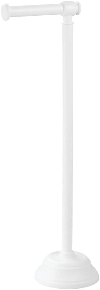 iDesign Kent Free Standing Toilet Paper Holder for Bathroom - White