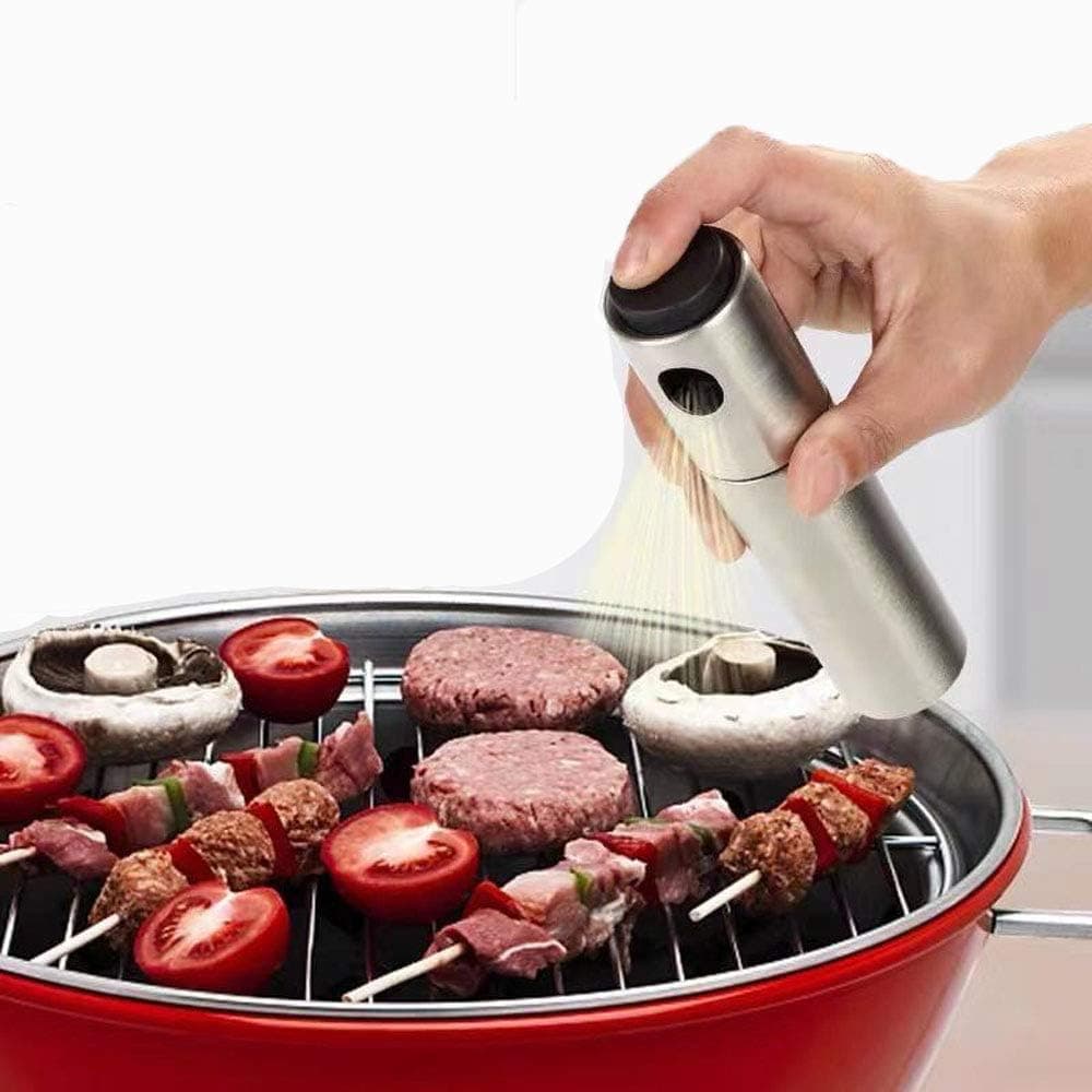 Olive Oil Sprayer, Stainless Steel Refillable Oil Sprayer for Cooking, Salad Oil Dressing,BBQ, Grilling and Roasting, 100ml Food Grade Cooking wine & Vinegar Sprayer for air fryer