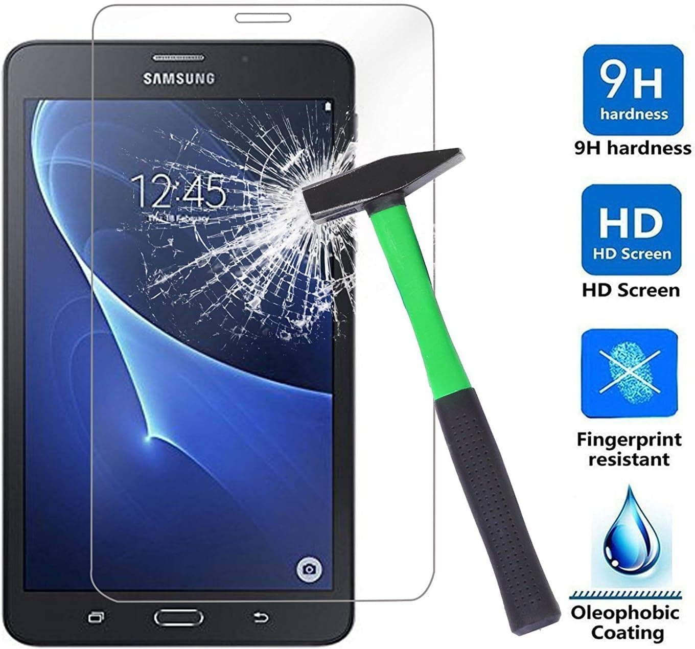 Galaxy Tab A 10.1 Screen Protector (SM-T580 ONLY), NOT for S Pen Version, [Tempered Glass] [Bubble-Free] [Repeatable Installation] Glass Screen Protector for Samsung Galaxy Tab A 10.1