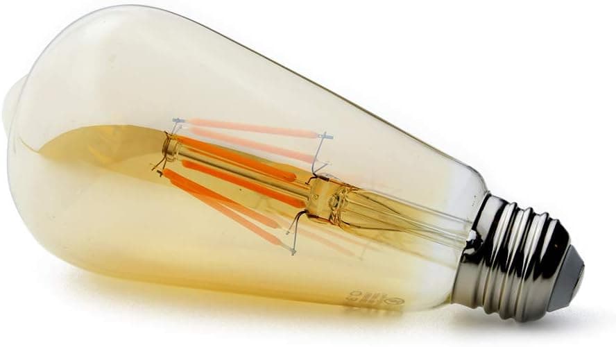 O’Bright Dimmable LED Edison Light Bulb, 6W, Dimmable, UL Listed, ST21 LED Bulb/E26 Base, 2200K (Warm White), LED Filament Bulb/Vintage LED Bulb, Amber Glass, 1 Pack