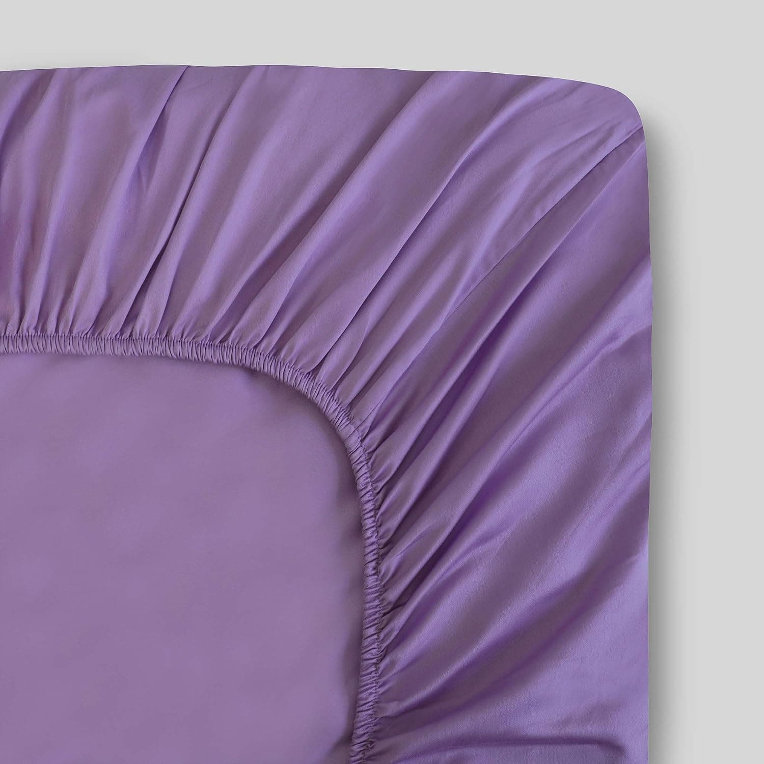 FABDREAMS 100% Organic Cotton Queen Size Fitted Sheet | 400 Thread Count Fitted Sheet | GOTS Certified | Long Staple Cotton | Upto 17" Elasticised Deep Pocket | Soft Silky Shiny | Lilac