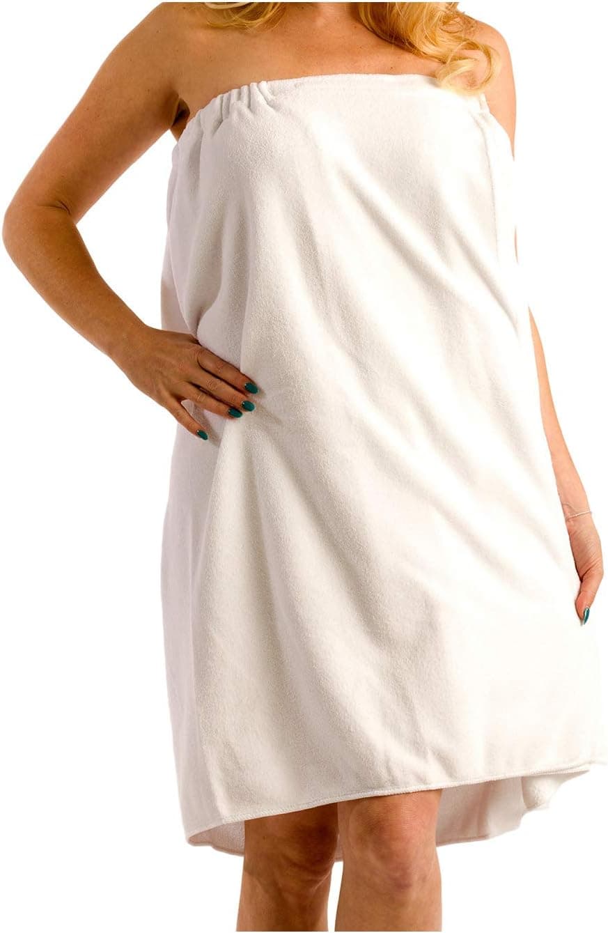 BY LORA Spa Wrap Towels for Ladies, One Size, White