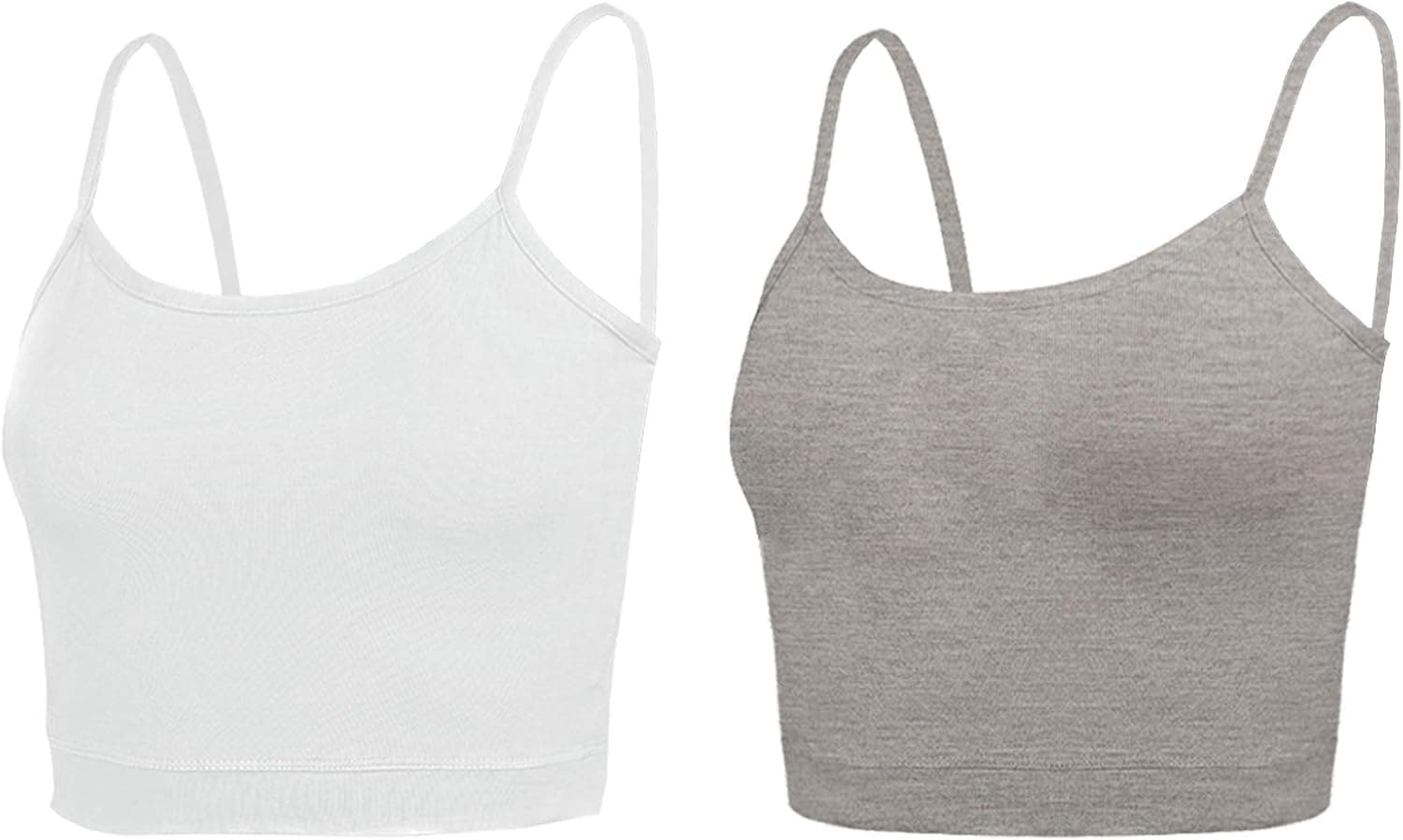 NEWITIN 4 Pack Spaghetti Strap Camisole Top Adjustable Strap Tank Crop Tops for Women Girls