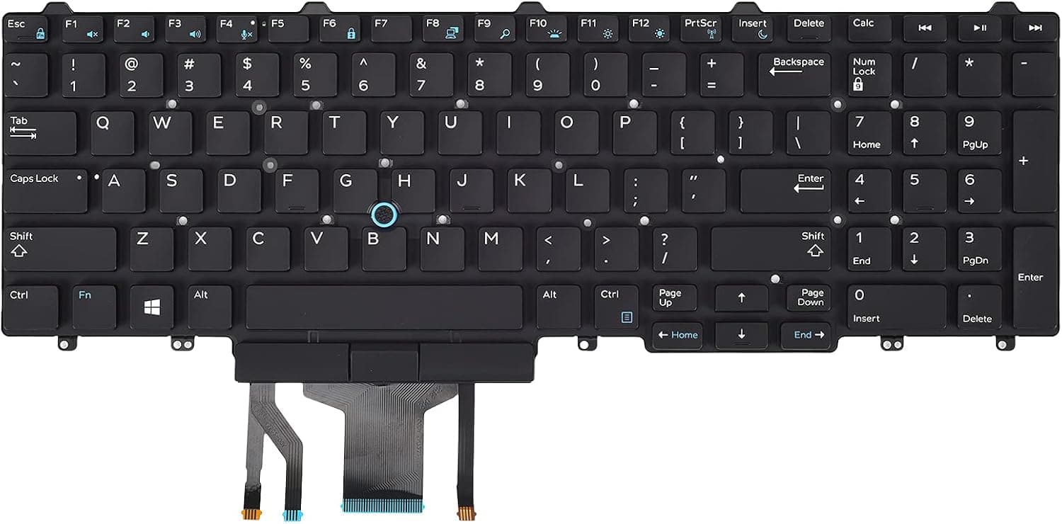 Replacement Backlit Keyboard for Dell Latitude E5550 E5570 5550 5580 5590 5591, Precision 3510 3520 7510 7520 7710 7720 Series Laptop with Pointer US Layout