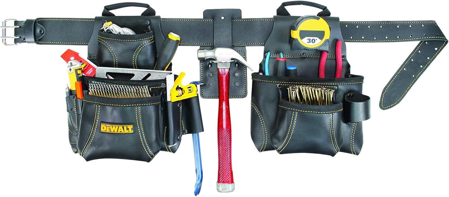 DEWALT DG5449 Pro Framer's Combo Tool Apron, 15 Pocket, Black, 29"- 46"