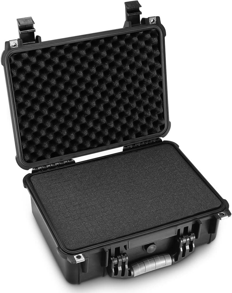 GDT Waterproof Hard Case with Foam Included, 16 x 13 x 7 Inches, Great for Camera, DJI Spark, Pistol or Gun Carrying Case
