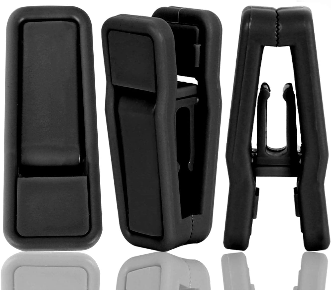 KINJOEK 100 Packs Plastic Finger Clips for Hanger Clothespins Strong Pinch Grip Clips Multi-Purpose for Slim-line Clothes Pants, Black