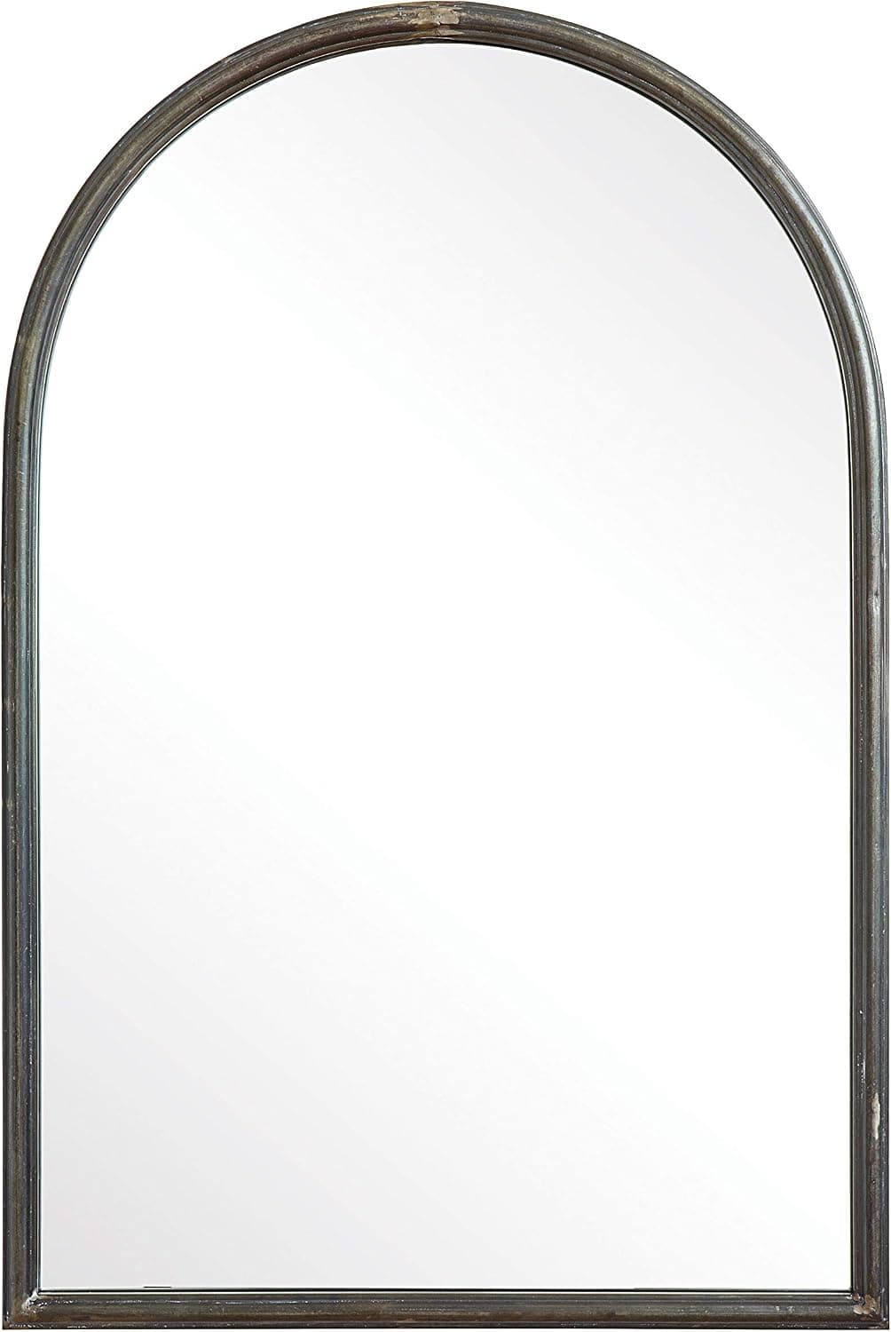 Creative Co-Op Arched Metal Trim Mirror, Grey