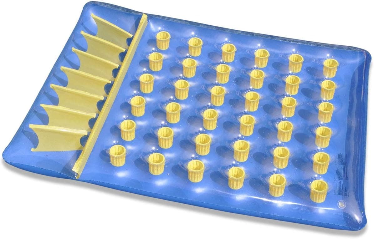 Swimline 36 Pocket Inflatable Dual Mattress, Blue/Yellow