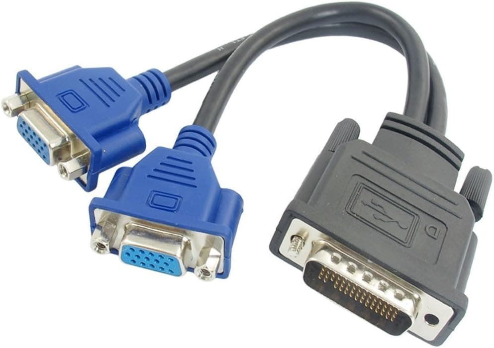 eoocvt DMS-59 Pin Male to Dual VGA Female Y Splitter Video Card Adapter Cable