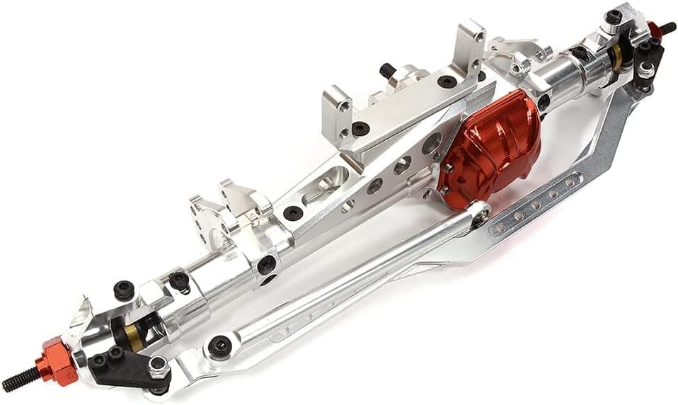 Integy RC Model OBM-1223SILVER Billet Machined Complete Front Axle Assembly for Axial 1/10 RR10 Bomber 4WD