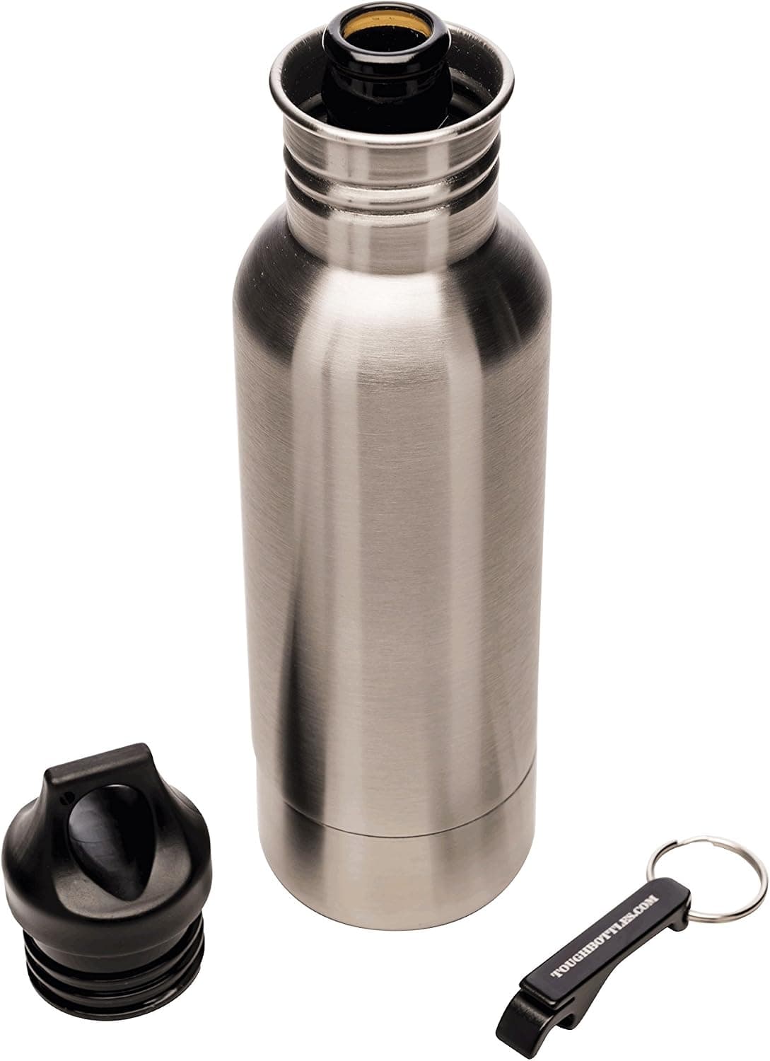 ToughBottles Stainless Steel Soda or Beer Bottle Insulator (Silver)