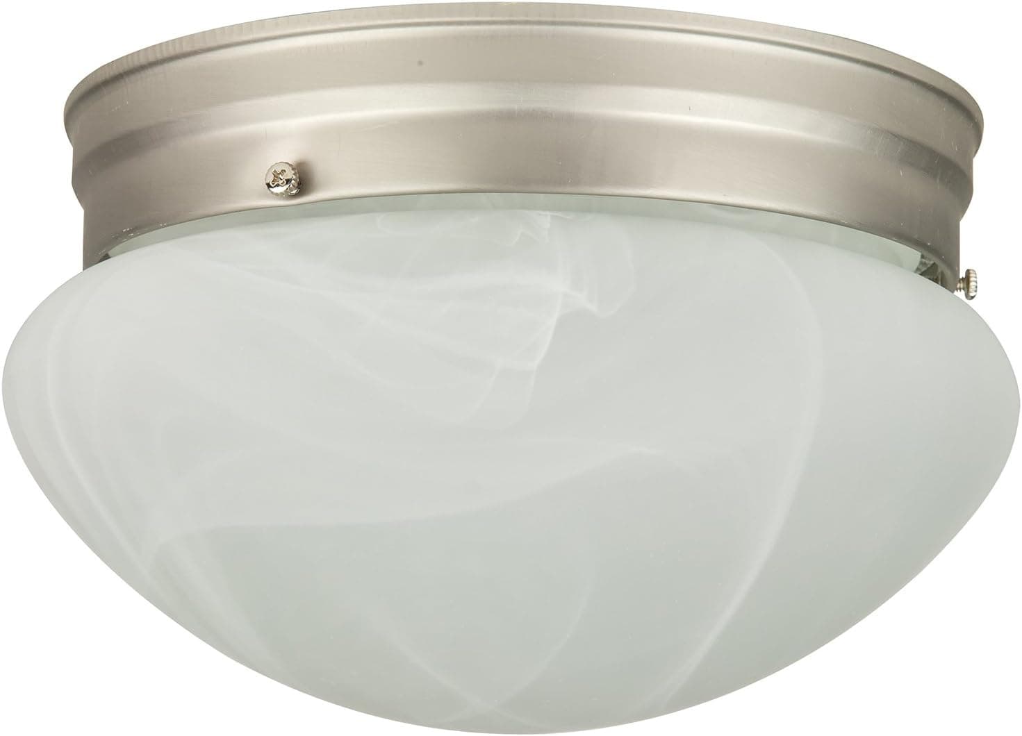 Sunlite HALL8/BN 8-Inch Mushroom Ceiling Fixture, Brush Nickel Finish with Alabaster Glass