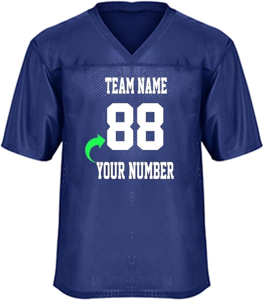 Customize Your Own Football Jersey with Your Name and Team Number Personalized & Customized Jersey