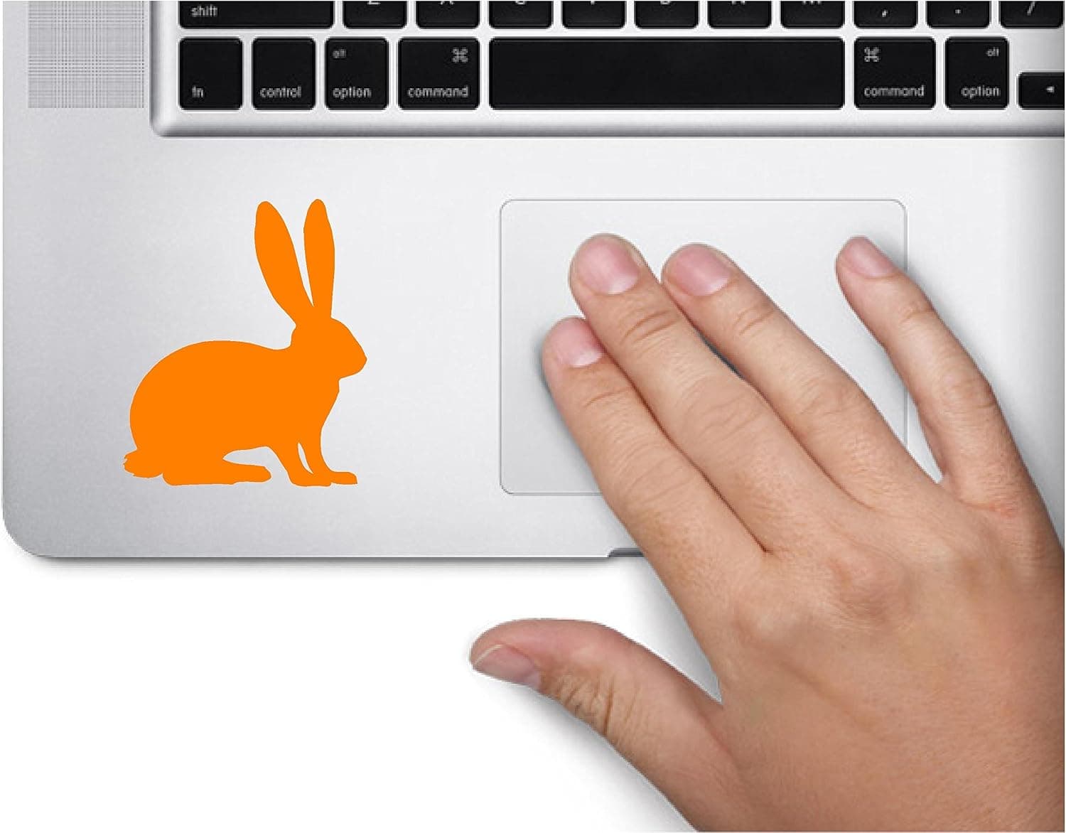ExpressDecor Rabbit Silhouette Bunny Animal Nature Computer Laptop Symbol Decal Family Love Car Truck Sticker Window (Orange)