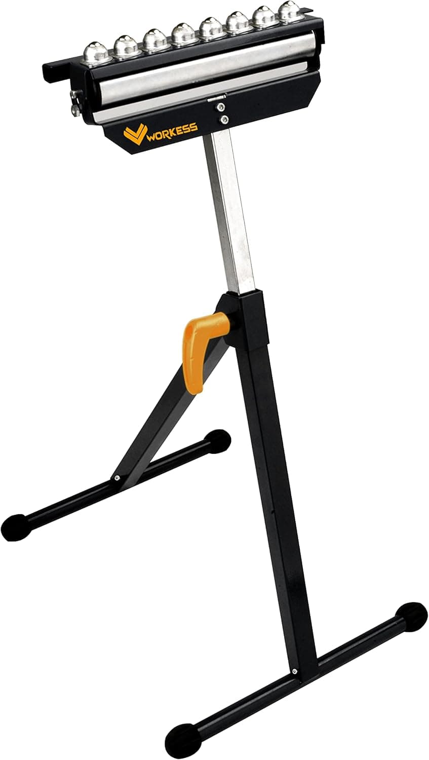WORKESS 3 in 1 Roller Stand for Woodworking, Stable 132 Lbs Load Capacity Outfeed Roller Stand Adjustable Height 27”- 43”, Folds Easily for Portable & Storage, Suitable for Table Saw, Miter Saw